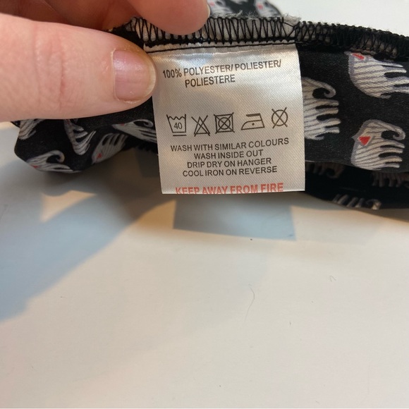 Influence Elephant Black Button Front Top Blouse Short Sleeve Size 14 Cropped - Picture 6 of 6